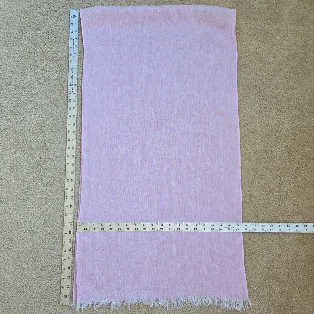Puro Lino Pink Linen Scarf Italy - Picture 6 of 8